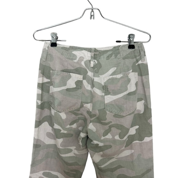 Mother The Shaker Chop Cropped Pants Green Gray Camouflage Pockets Size 25 - Picture 6 of 9